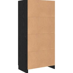 vidaXL Kledingkast Zwart Eiken 82,5 x 51,5 x 180 cm Bewerkt hout