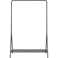 vidaXL Kledingrek met opslag Zwart 100 x 56 x 154 cm Staal