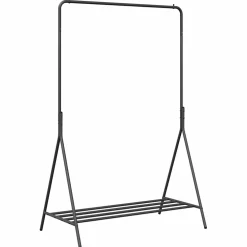 vidaXL Kledingrek met opslag Zwart 100 x 56 x 154 cm Staal