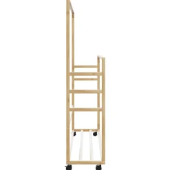 vidaXL Kledingrek met schappen en wielen 90x35x155 cm bamboe