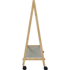 vidaXL Kledingrek met schappen en wielen 106x34x106,5 cm bamboe