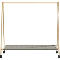 vidaXL Kledingrek met schappen en wielen 106x34x106,5 cm bamboe