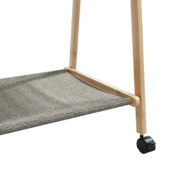vidaXL Kledingrek met schappen en wielen 106x34x106,5 cm bamboe