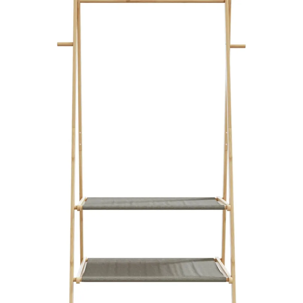 vidaXL Kledingrek met schappen 96x45,5x150,5 cm bamboe