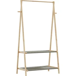 vidaXL Kledingrek met schappen 96x45,5x150,5 cm bamboe