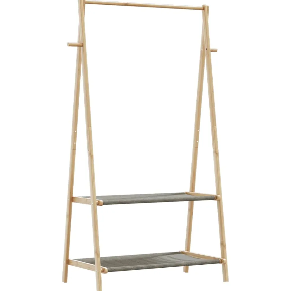 vidaXL Kledingrek met schappen 96x45,5x150,5 cm bamboe