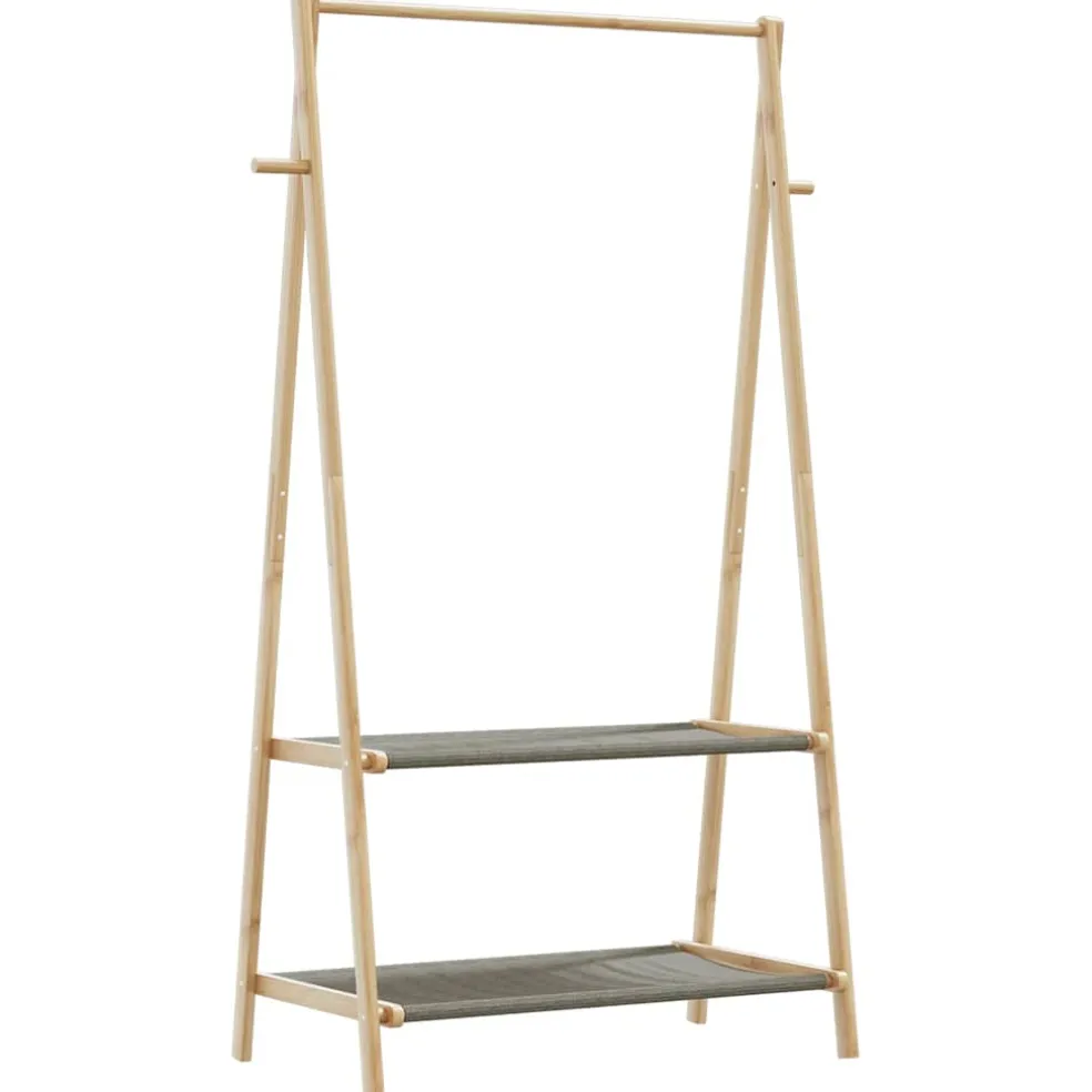 vidaXL Kledingrek met schappen 96x45,5x150,5 cm bamboe