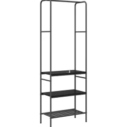 vidaXL Kledingrek Zwart Eiken 60 x 30 x 171 cm Bewerkt hout