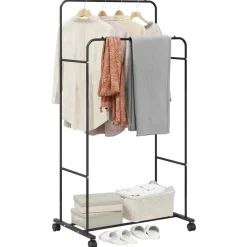 vidaXL Kledingrek Zwart 80 x 53 x 156 cm