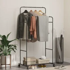 vidaXL Kledingrek Zwart 80 x 53 x 156 cm