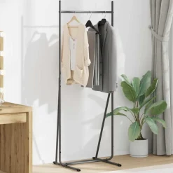 vidaXL Kledingrek Zwart 62 x 48 x 158 cm Staal