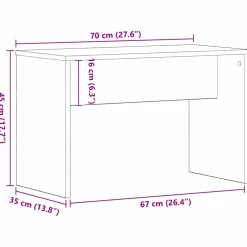 vidaXL Kleedkamer Kruk Zwart eiken 70 x 35 x 45 cm Bewerkt hout