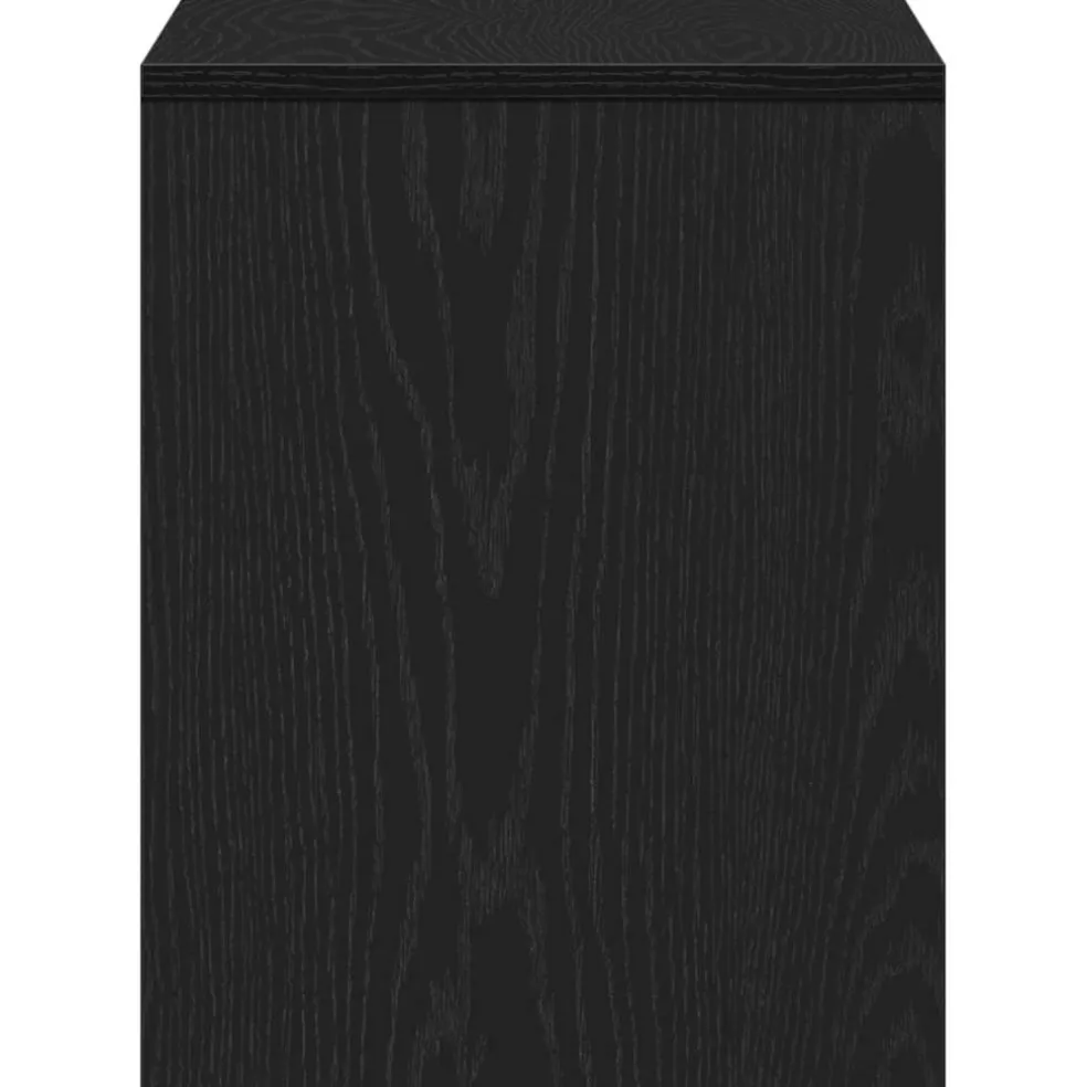 vidaXL Kleedkamer Kruk Zwart eiken 70 x 35 x 45 cm Bewerkt hout