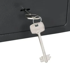vidaXL Kluisdoos met slot Donkergrijs 23 x 17 x 17 cm Staal