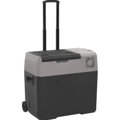 vidaXL Koelbox met wielen en adapter 40 L polypropeen zwart en grijs