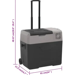 vidaXL Koelbox met wielen en adapter 40 L polypropeen zwart en grijs