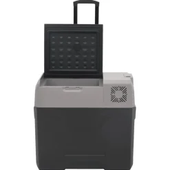 vidaXL Koelbox met wielen en adapter 40 L polypropeen zwart en grijs