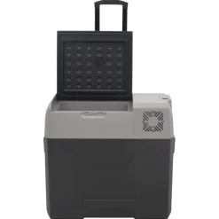 vidaXL Koelbox met wielen en adapter 50 L polypropeen zwart en grijs