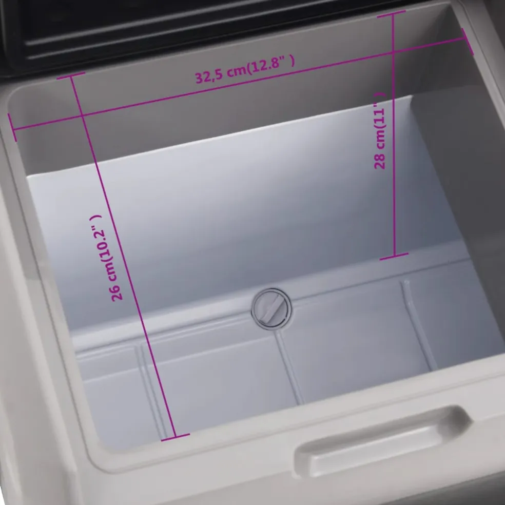 vidaXL Koelbox met wielen en adapter 30 L polypropeen zwart en grijs