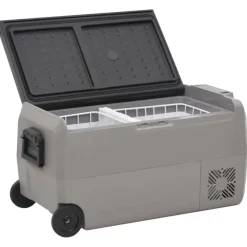 vidaXL Koelbox met wielen en adapter 36 L PP en PE zwart en grijs