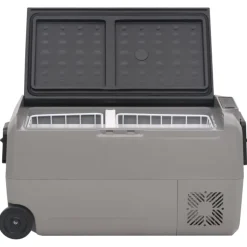 vidaXL Koelbox met wielen en handvat 36 L polypropeen zwart en grijs