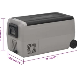 vidaXL Koelbox met wielen en handvat 36 L polypropeen zwart en grijs