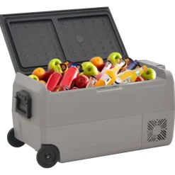 vidaXL Koelbox met wielen en handvat 36 L polypropeen zwart en grijs