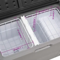 vidaXL Koelbox met wielen en handvat 36 L polypropeen zwart en grijs