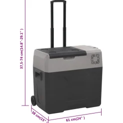 vidaXL Koelbox met wielen en handvat 40 L polypropeen zwart en grijs