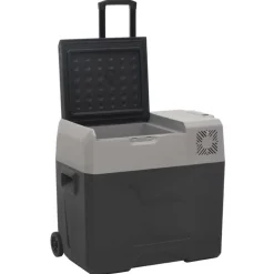 vidaXL Koelbox met wielen en handvat 40 L polypropeen zwart en grijs