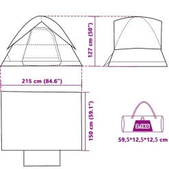 vidaXL Koepeltent 2-persoons waterdicht groen