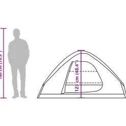 vidaXL Koepeltent 2-persoons waterdicht olijfgroen
