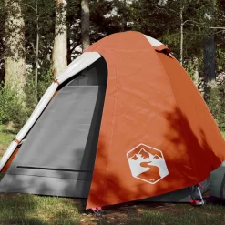 vidaXL Koepeltent 2-persoons waterdicht grijs en oranje