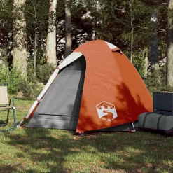 vidaXL Koepeltent 2-persoons waterdicht grijs en oranje