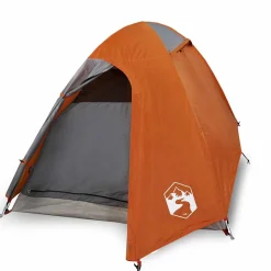 vidaXL Koepeltent 2-persoons waterdicht grijs en oranje