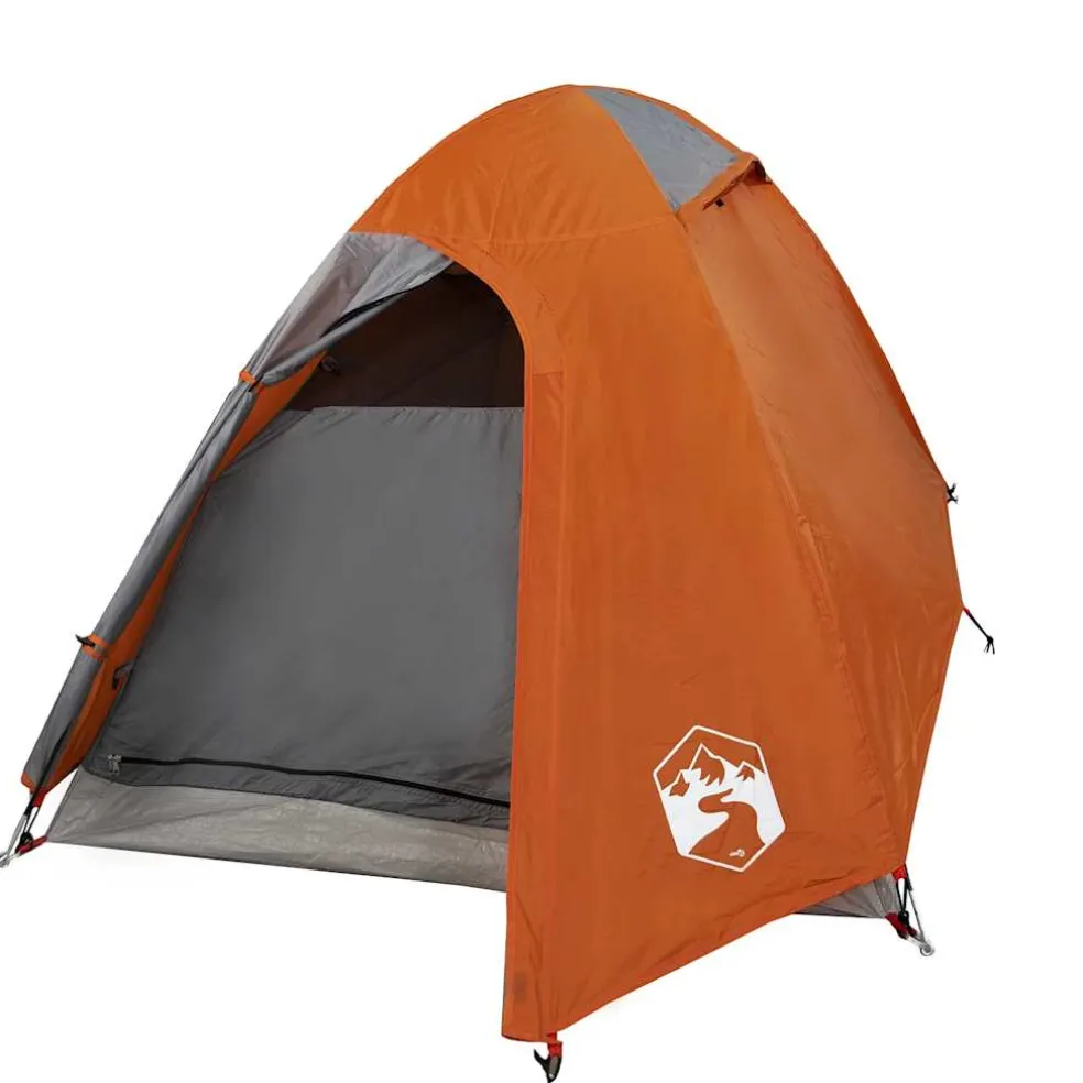 vidaXL Koepeltent 2-persoons waterdicht grijs en oranje