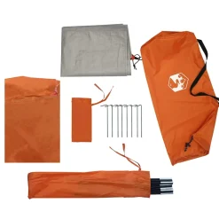 vidaXL Koepeltent 2-persoons waterdicht grijs en oranje