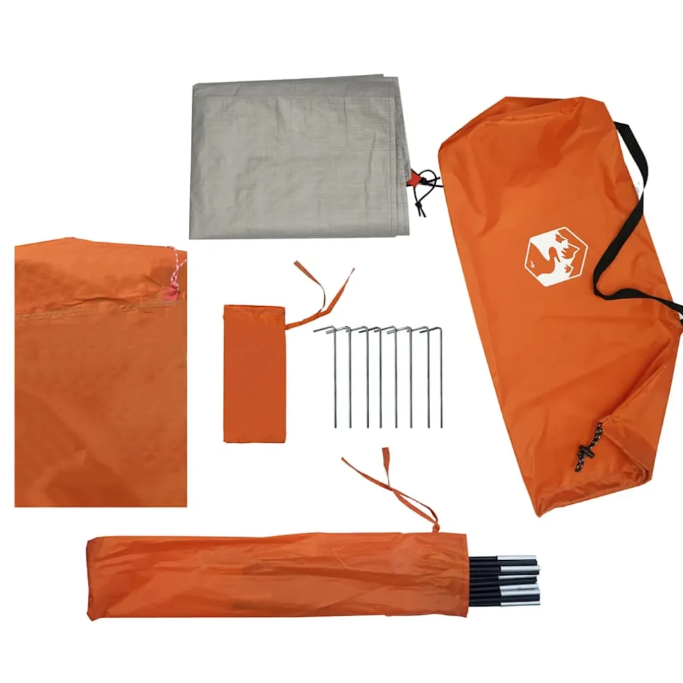 vidaXL Koepeltent 2-persoons waterdicht grijs en oranje