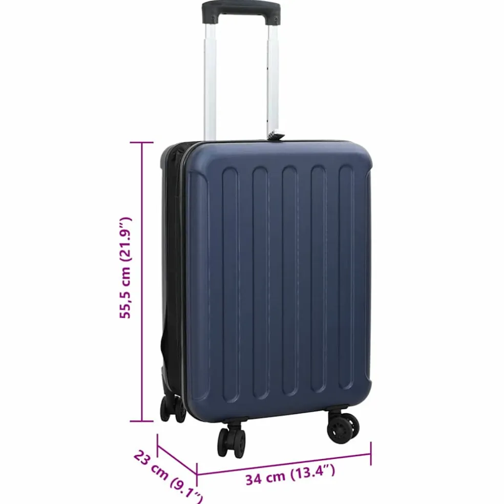 vidaXL Koffer met slot Donkerblauw 34 x 23 x 55.5 cm ABS Kunststof