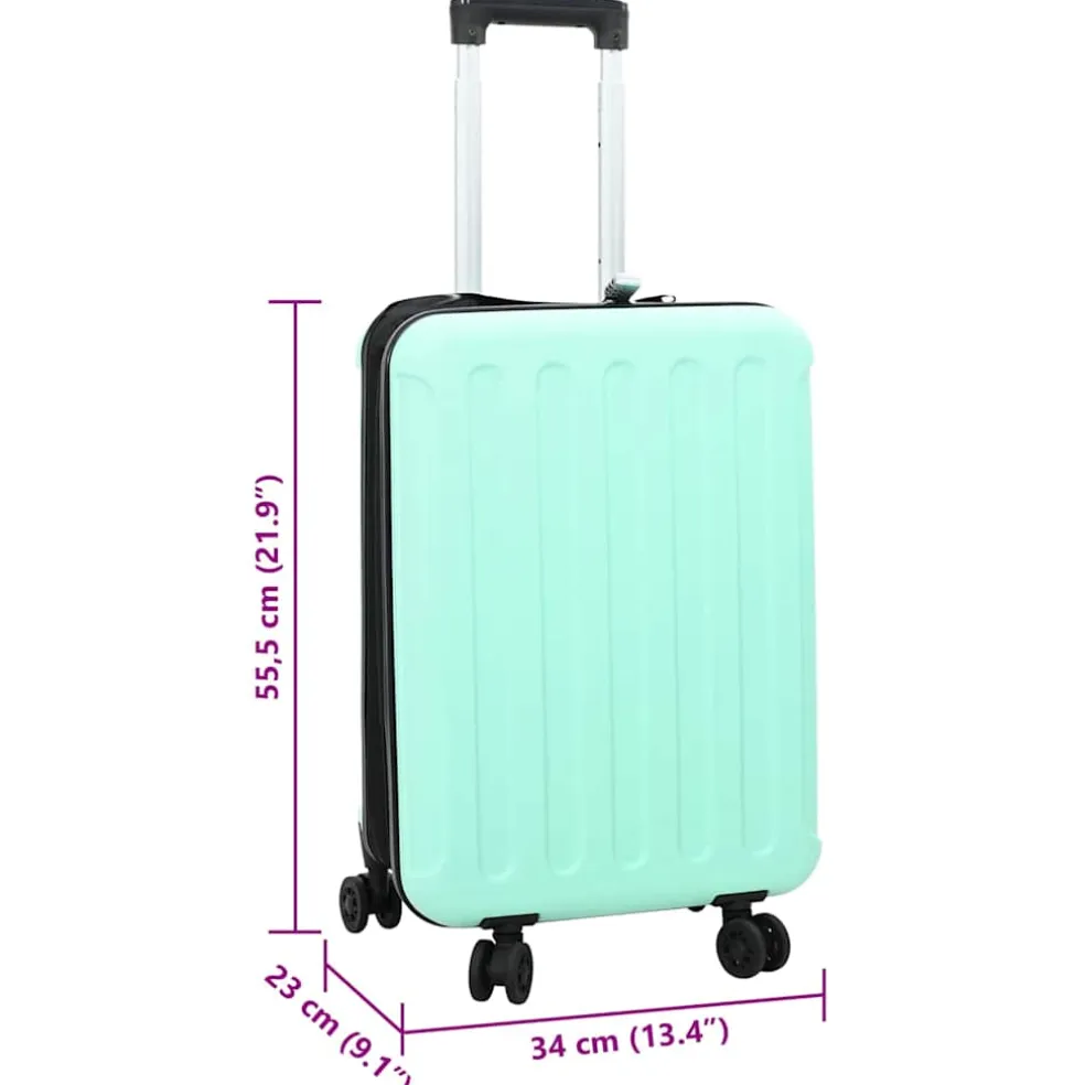 vidaXL Koffer met slot Mintgroen 34 x 23 x 55.5 cm ABS Kunststof