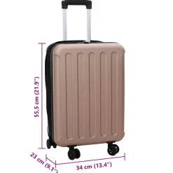 vidaXL Koffer met slot Roségoud 34 x 23 x 55.5 cm ABS Kunststof
