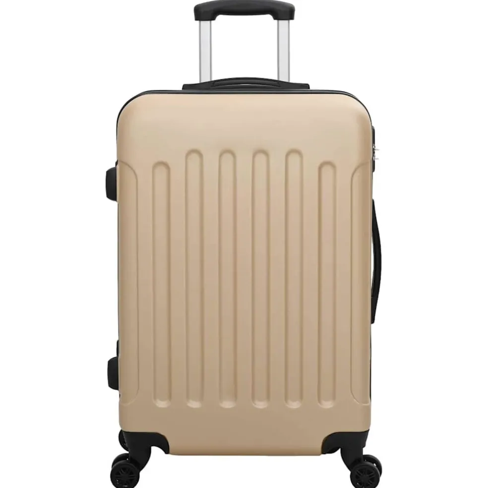 vidaXL Koffer met slot 3 st champagne 50 x 31 x 78 cm ABS Kunststof