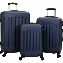 vidaXL Koffer met slot 3 st Donkerblauw 50 x 31 x 78 cm ABS Kunststof