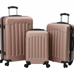vidaXL Koffer met slot 3 st Rose Gold 50 x 31 x 78 cm ABS Kunststof