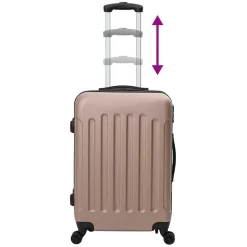 vidaXL Koffer met slot 3 st Rose Gold 50 x 31 x 78 cm ABS Kunststof