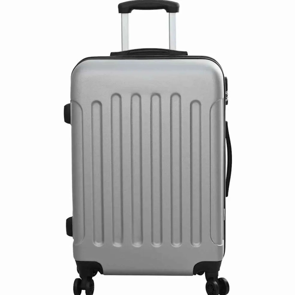 vidaXL Koffer met slot 3 st zilver 50 x 31 x 78 cm ABS Kunststof