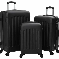 vidaXL Koffer met slot 3 st Zwart 50 x 31 x 78 cm ABS Kunststof