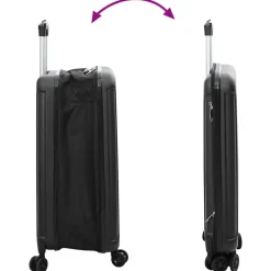 vidaXL Koffer met slot Zwart 34 x 23 x 55.5 cm ABS Kunststof