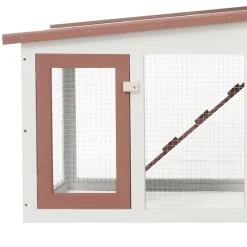 vidaXL Konijnenhok voor buiten groot 201x45x85 cm hout bruin en wit