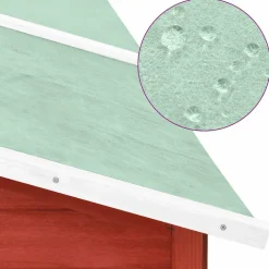 vidaXL Konijnenhok voor buiten met ren massief vurenhout rood en wit